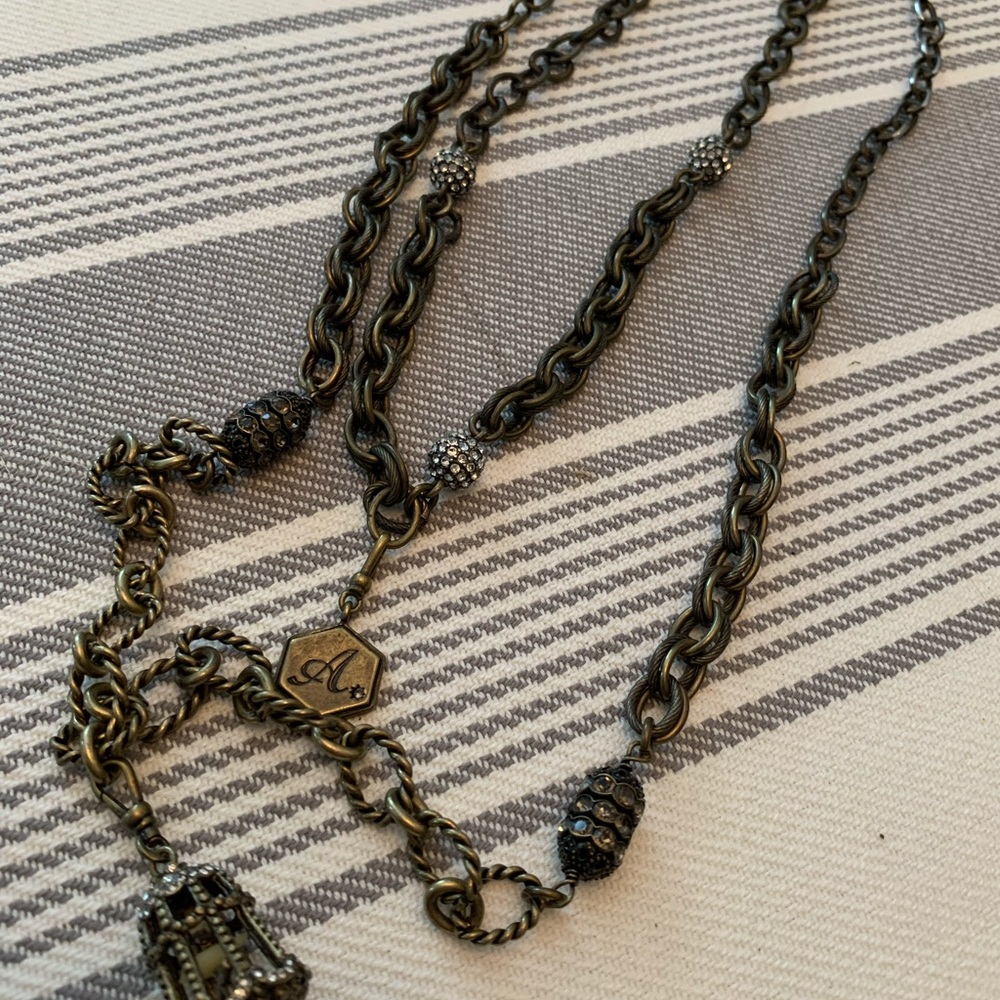 Antique gold chain with charms
